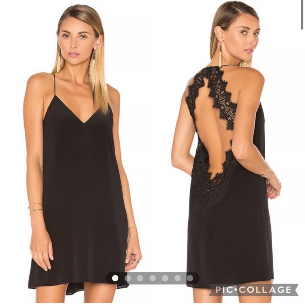 Cami NYC Black Silk Lace Open Back Soho Lingerie Mini Dress S